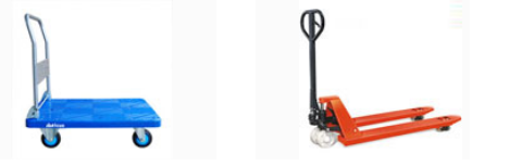 運輸貨物買平板手推車還是手動液壓搬運車